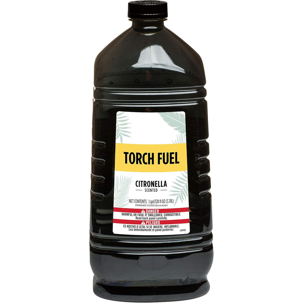 Solroma Citronella Torch Fuel - 1 Gallon (128 oz.), Easy Pour, Long-Lasting for Outdoor Torches & Table Torches, with Citronella & Lemongrass Oil, for Patio, Garden & Backyard Use