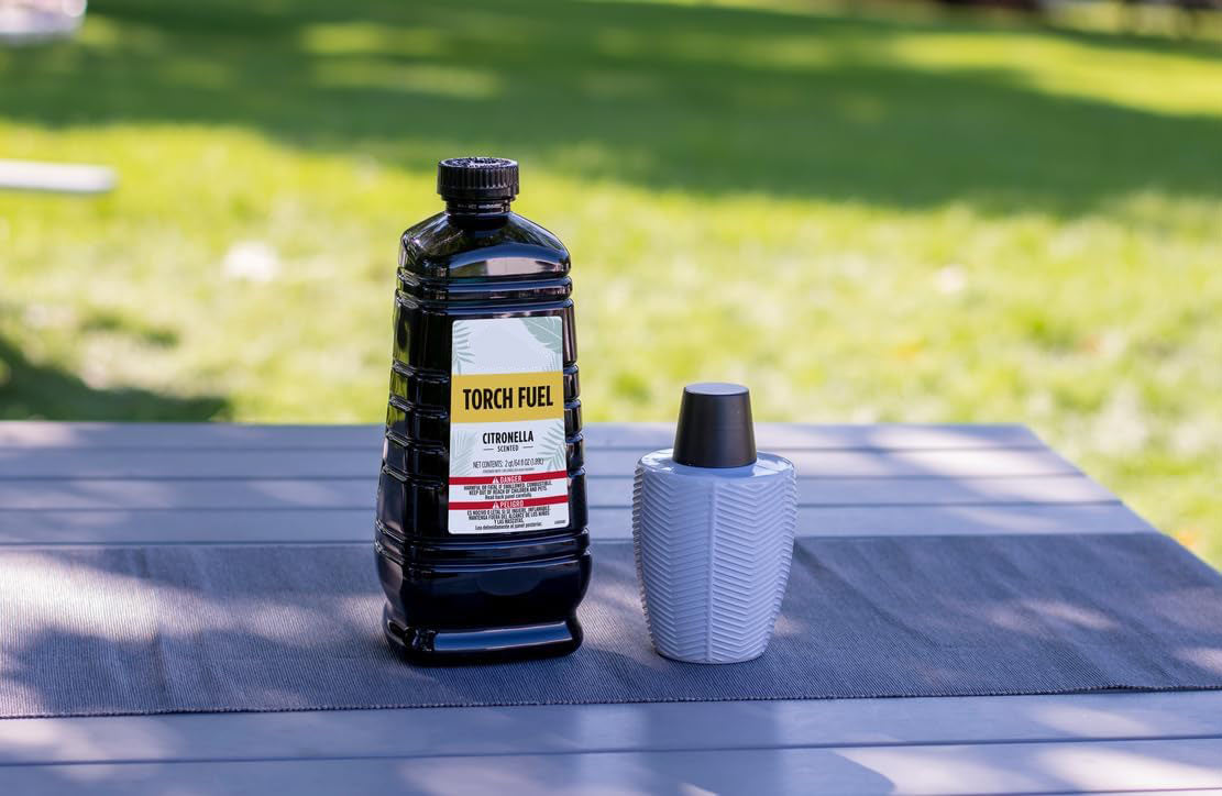 Solroma Citronella Torch Fuel - 1 Gallon (128 oz.), Easy Pour, Long-Lasting for Outdoor Torches & Table Torches, with Citronella & Lemongrass Oil, for Patio, Garden & Backyard Use