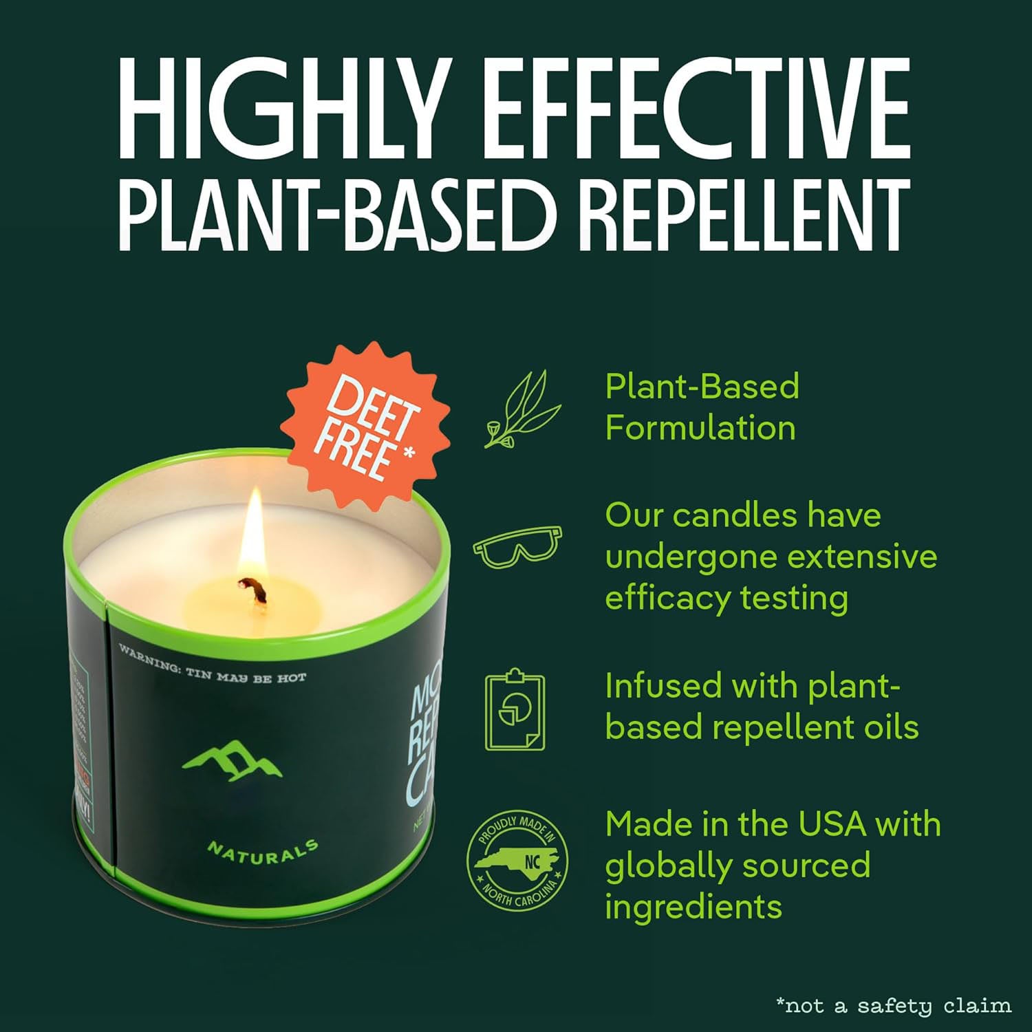 Solroma Mini Mosquito Bug Repellent Candles for Outdoor Patio, Citronella & Essential Oils, 14-Hour Burn Time Each, 3.5 oz, 3-Pack