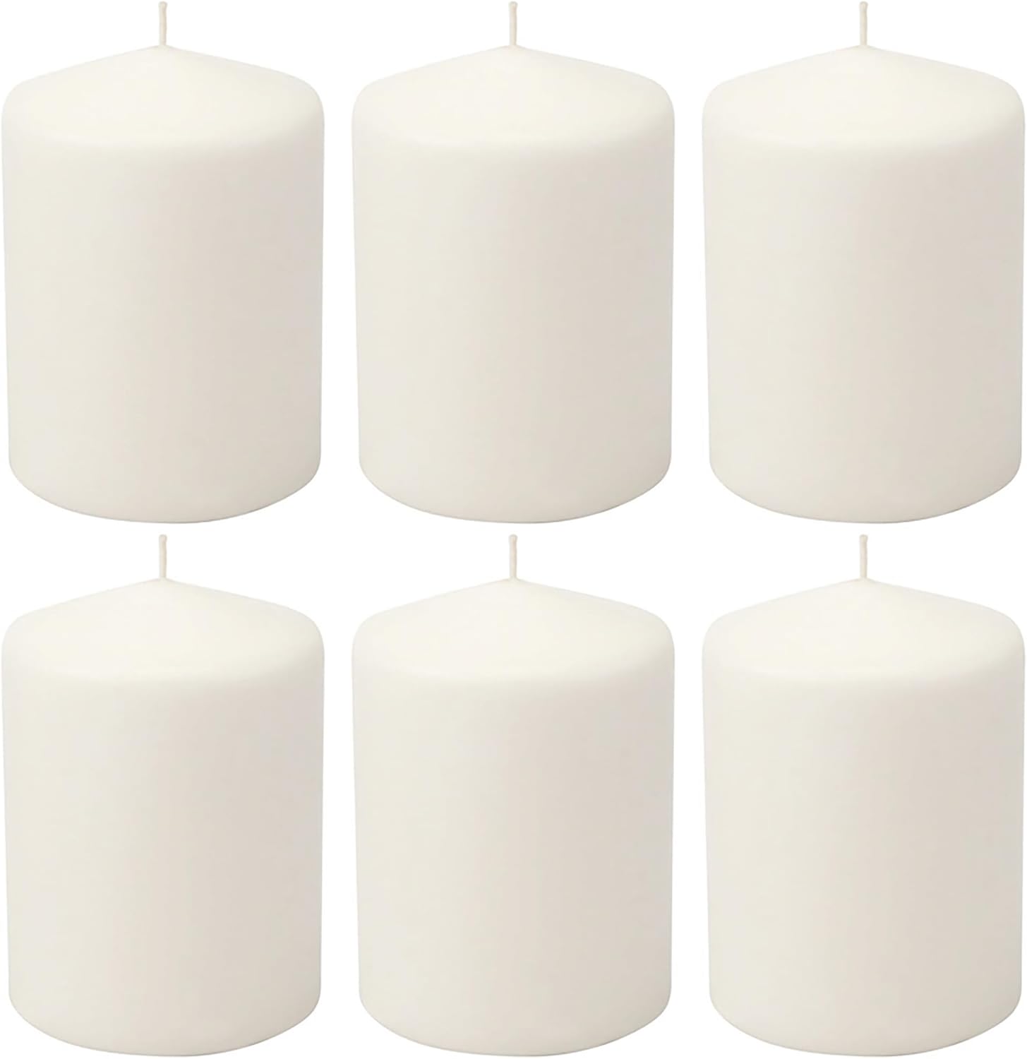 Solroma Unscented White Tall Pillar Candles, 35 Hour Burning Candle Pillars, Perfect for Decor, Weddings, Emergencies 3" X 4", 6 count