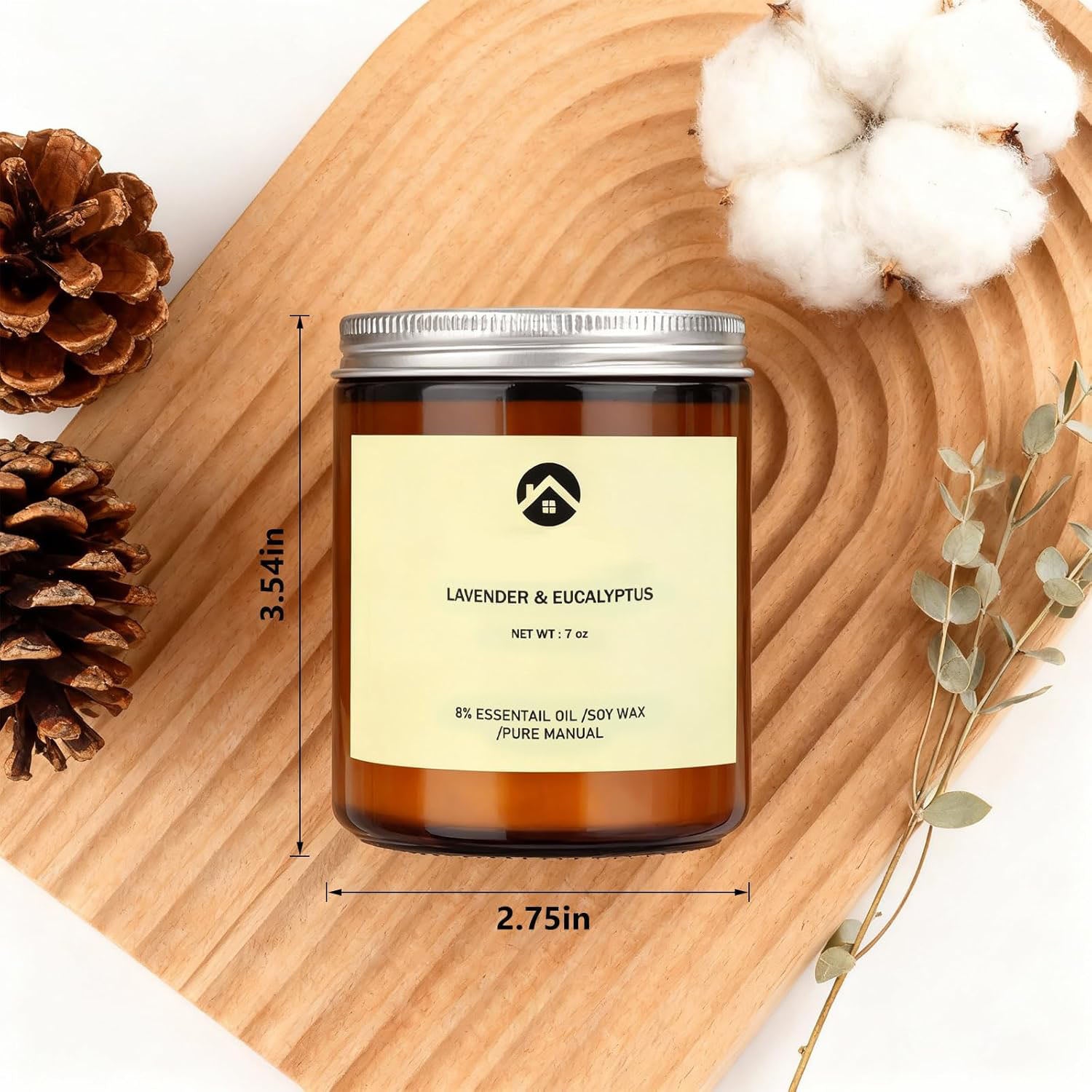 Solroma Aromatherapy Candles, Scented Candles, 7OZ Lavender Eucalyptus Candles Stress Relief and Relax for Home & Bedroom Gift for Women Birthday Christmas, Soy Wax Candle