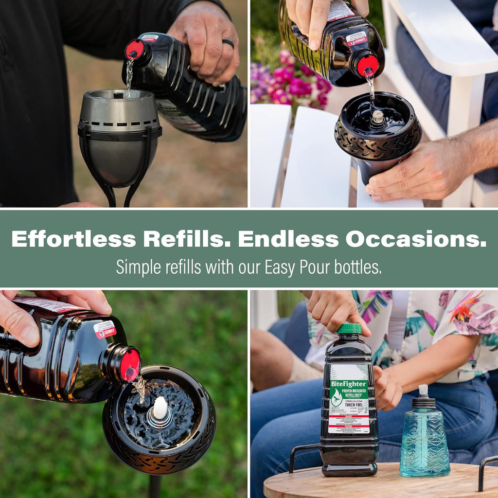 Solroma BiteFighter Mosquito Repellent Torch Fuel - 1 Gallon (128 oz.), Citronella & Cedar Formula for Mosquito Repellency, Easy Pour Bottle, Use with Torches & Table Torches, Outdoor & Backyard Use
