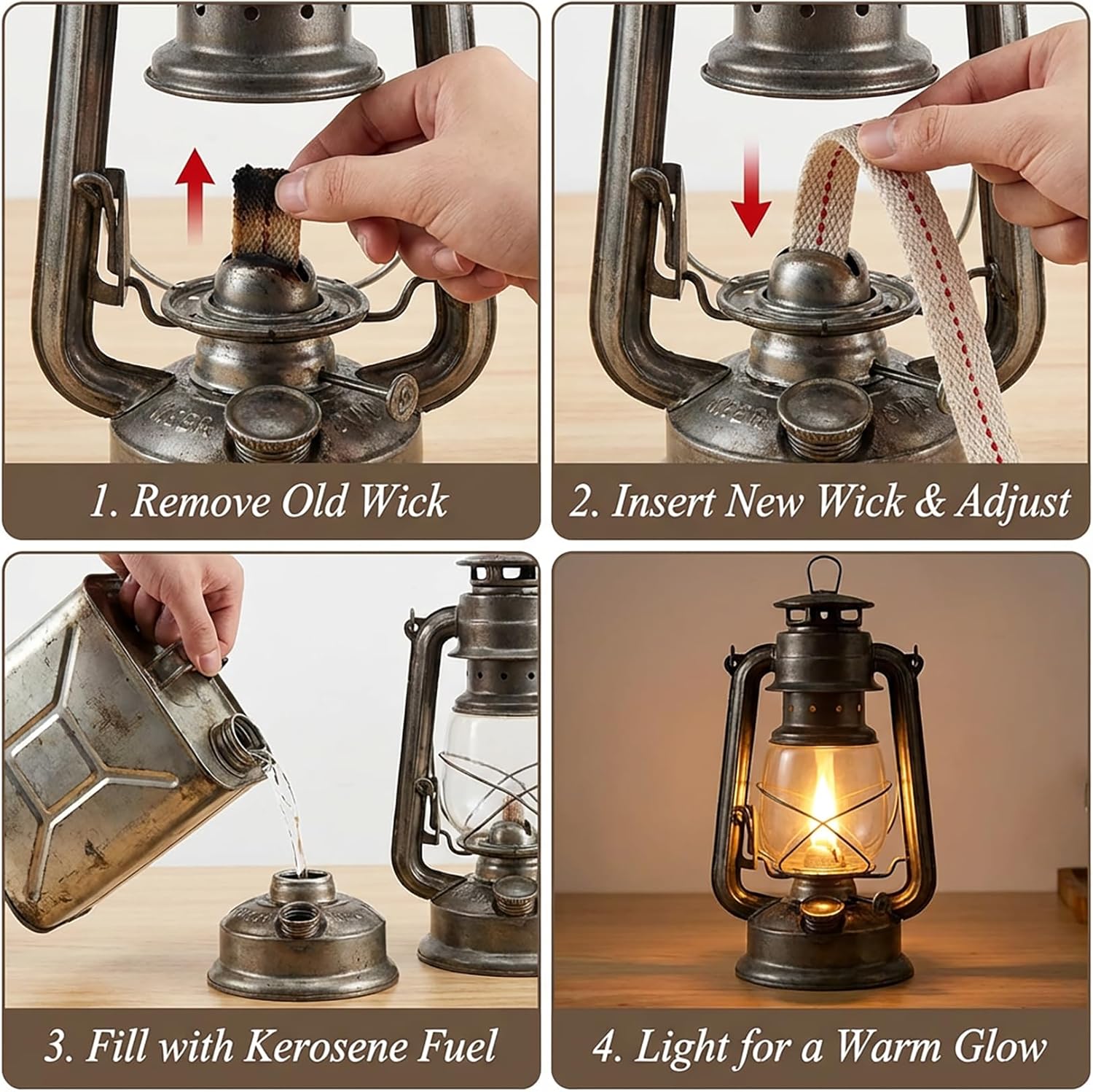 Solroma Oil Lamp Wicks - Lantern Wicks 3 Rolls 1/2 Inch Flat Cotton Wicks with Genuine Red Stitch Replacement Oil Lamp Wick for Paraffin Oil Kerosene Based Lanterns