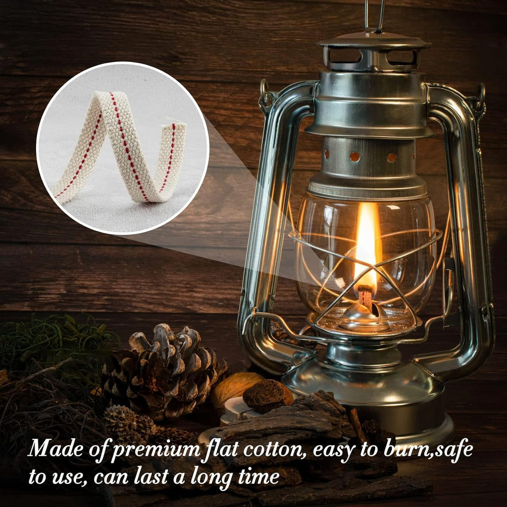 Solroma Oil Lamp Wicks - Lantern Wicks 3 Rolls 1/2 Inch Flat Cotton Wicks with Genuine Red Stitch Replacement Oil Lamp Wick for Paraffin Oil Kerosene Based Lanterns