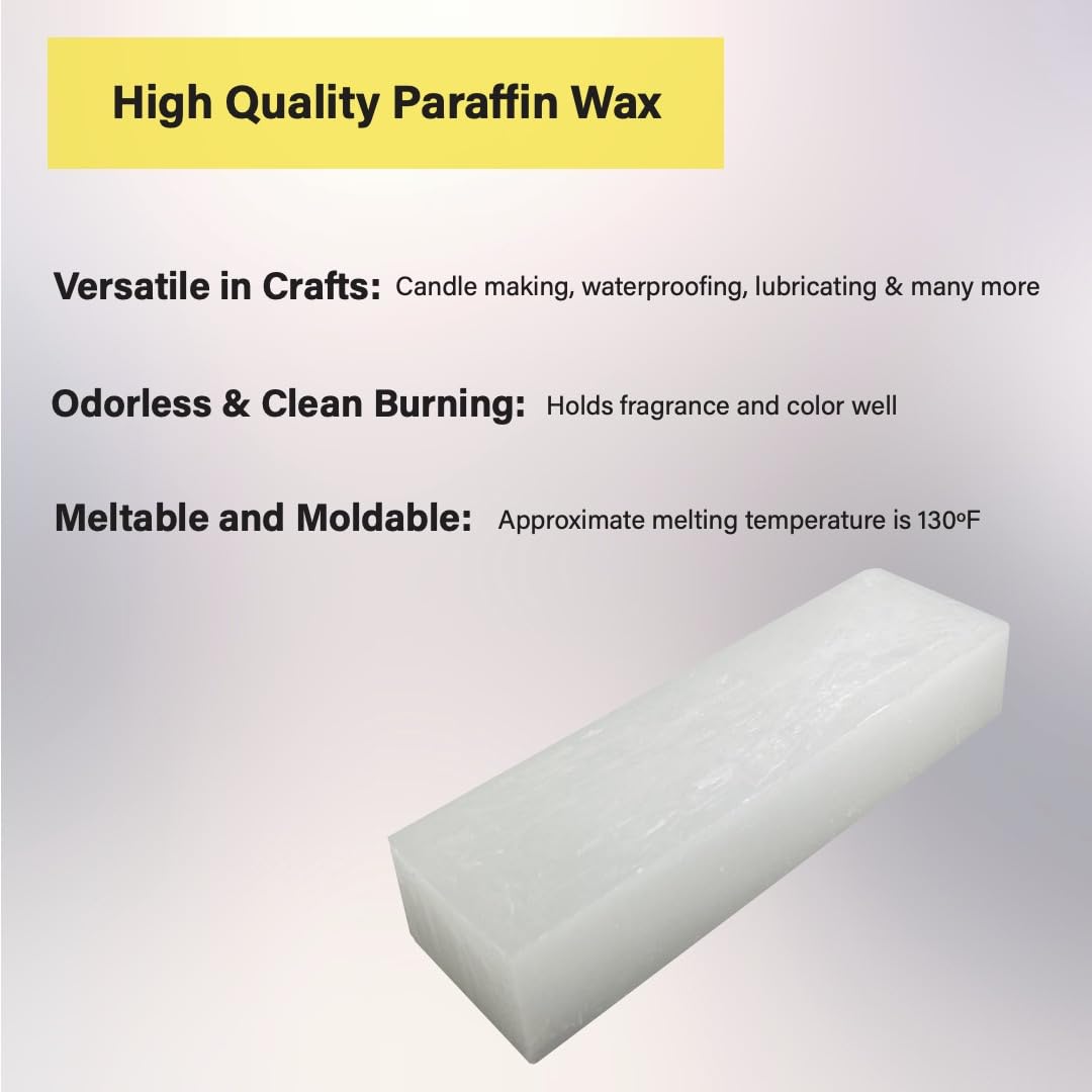 Solroma Paraffin Wax - 1 lb Refined General Purpose Paraffin Wax - Pure Wax for DIY Candle Making, Canning, Waterproofing, Metal Preservation and More