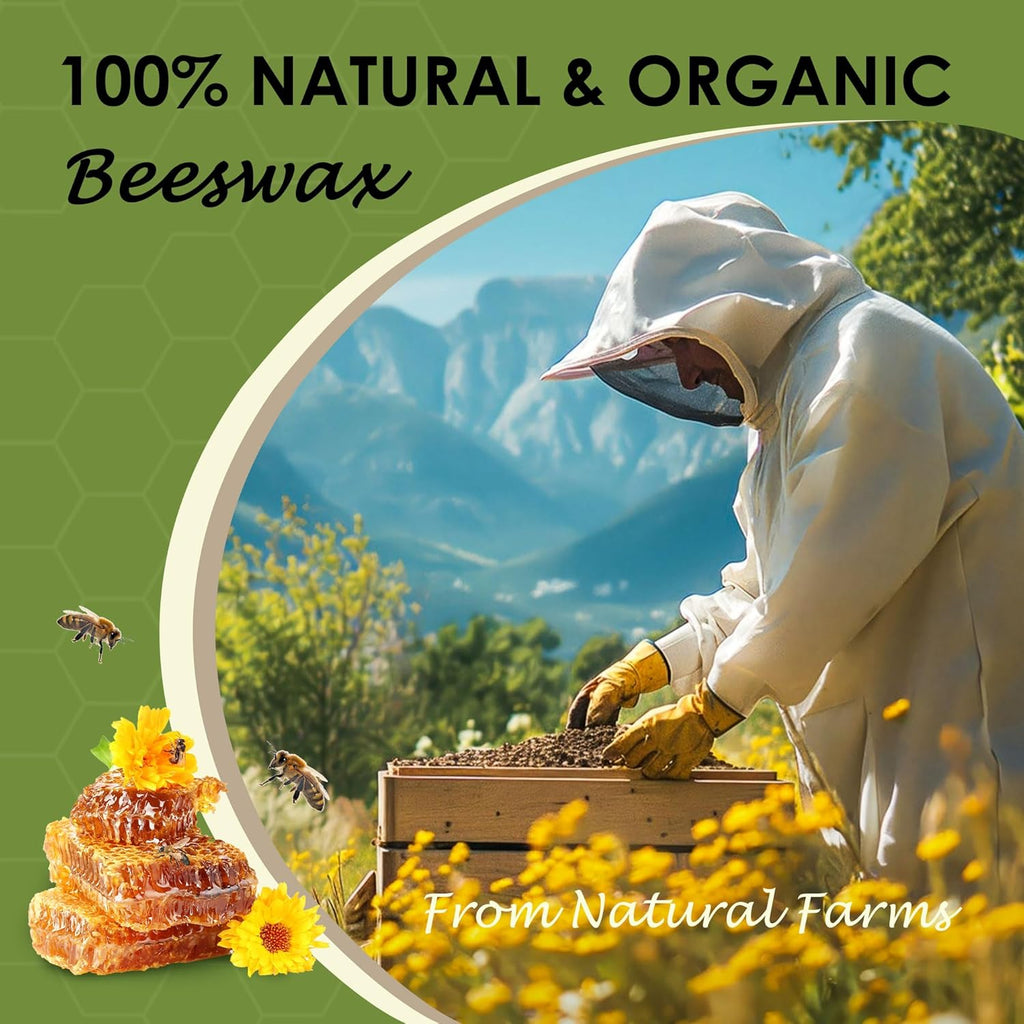 Solroma White Beeswax Pellets 1LB, Natural Organic Beeswax, Beeswax for Candle Making, Body, Skin Care DIY, Lip Balm and Soap Making Supplies