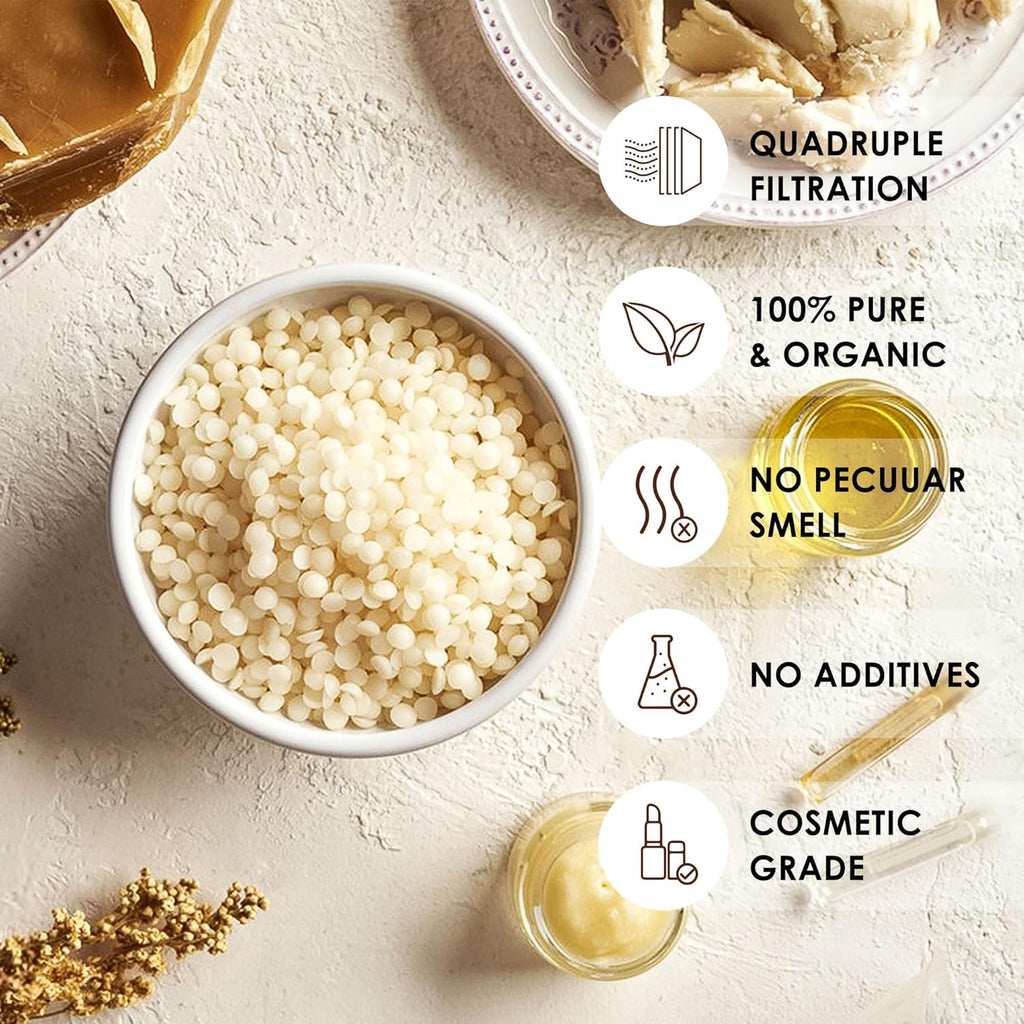 Solroma White Beeswax Pellets 1LB, Natural Organic Beeswax, Beeswax for Candle Making, Body, Skin Care DIY, Lip Balm and Soap Making Supplies